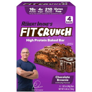 �t�B�b�g�N�����` �`���R���[�g�u���E�j�[ �v���e�C���o�[ 4�{�� FITCRUNCH Chocolate Brownie Protein Bar, 16g, 4 Count �y�����񂹏��i�z
