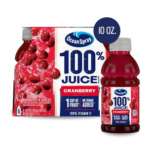 �I�[�V�����X�v���[ 100% �W���[�X �N�����x���[ �W���[�X �u�����h ��295ml �{�g�� 6 ���� Ocean Spray 100% Juice Cranberry Juice Blend, 10 fl oz Bottles, 6 Count �y�����񂹏��i�z�y���킹�Ĕ��������z