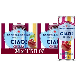 �T���y���O���m �`���I�I�[���V���K�[ �`�F���[ �X�p�[�N�����O�E�H�[�^�[ �e��329ml 24�� Sanpellegrino Ciao! Zero Sugar, Cherry Sparkling Water, 11.15 fl oz Each, 24 Cans �y�����񂹏��i�z�y���킹�Ĕ�����