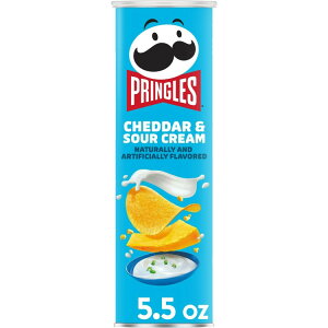 �v�����O���Y �v�����O���X �`�F�_�[���T���[�N���[�� �|�e�g�`�b�v�X �`�b�v�X ��155g �� Pringles Cheddar and Sour Cream Potato Crisps Chips, Lunch Snacks, 5.5 oz Canister �y�����񂹏��i�z