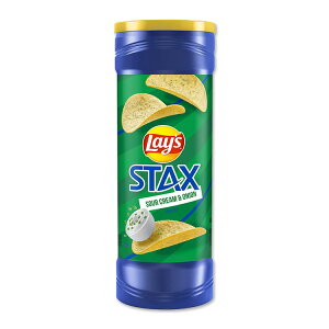 ���C�Y �X�^�b�N�X �T���[�N���[�����I�j�I�� �|�e�g�`�b�v�X ��155g �� Lay's Stax Sour Cream & Onion Flavored Potato Chips, 5.5 oz Canister Lays �y�����񂹏��i�z