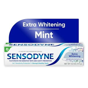 yAJEH}[gizZ\_C GNXgzCgjO ZVeBu ~g 113g lp Sensodyne Extra Whitening Sensitive Toothpaste, Mint, 4 Oz, for Adults y񂹏izy