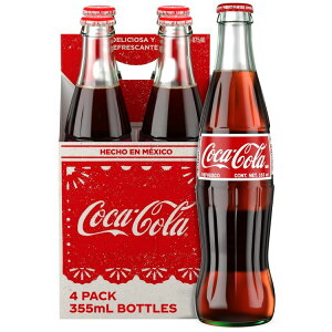 �R�J�E�R�[�� �P�[���V���K�[ ���L�V�J���\�[�_�|�b�v 355ml �K���X�{�g��4�{���� Coca-Cola Cane Sugar Mexican Soda Pop, 355 ml, 4 Pack Glass Bottle �y�����񂹏��i�z�y���킹�Ĕ��������z
