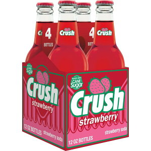 �N���b�V�� �X�g���x���[�\�[�_ 355ml �K���X�{�g�� 4�p�b�N Crush Strawberry Soda Made with Sugar, 12 fl oz glass bottles, 4 pack �y�����񂹏��i�z�y���킹�Ĕ��������z