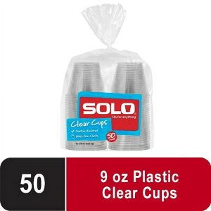�\���p�[�e�B�[�p�g���̂ăv���X�`�b�N�J�b�v ���� 9�I���X 50���� Solo Party Disposable Plastic Cups, Clear, 9 oz, 50 Count �y�����񂹏��i�z�y���킹�Ĕ��������z