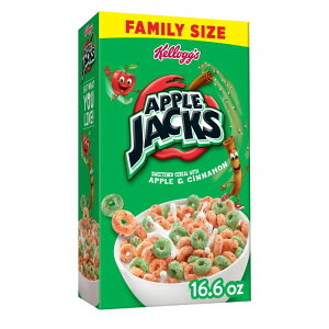 �P���b�O �A�b�v���W���b�N�X �V���A�� �t�@�~���[�T�C�Y �I���W�i�� 470g Kellogg's Apple Jacks Breakfast Cereal Family Size, Original, 16.6oz Box (1 Box) �y�����񂹏��i�z�y�����ԋ߃N�[�|����20%OFF�z