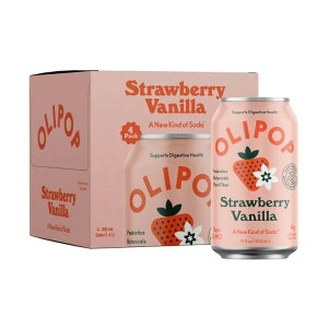 �I���|�b�v �v���o�C�I�e�B�N�X�\�[�_ �X�g���x���[�o�j�� 355ml 4�{ �p���g���[�p�b�N OLIPOP Prebiotic Soda, Strawberry Vanilla, 12 fl oz, 4 Pack, Pantry Packs �y�����񂹏��i�z�y���킹�Ĕ��������z