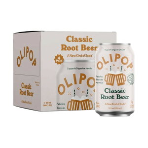 �I���|�b�v �v���o�C�I�e�B�N�X�\�[�_ �N���V�b�N���[�g�r�A 355ml 4�{ �p���g���[�p�b�N OLIPOP Prebiotic Soda, Classic Root Beer, 12 fl oz, 4 Pack, Pantry Packs �y�����񂹏��i�z�y���킹�Ĕ��������z