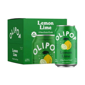 �I���|�b�v �v���o�C�I�e�B�N�X�\�[�_ ���������C�� 355ml 4�{ �p���g���[�p�b�N OLIPOP Prebiotic Soda, Lemon Lime, 12 fl oz, 4 Pack, Pantry Packs �y�����񂹏��i�z�y���킹�Ĕ��������z
