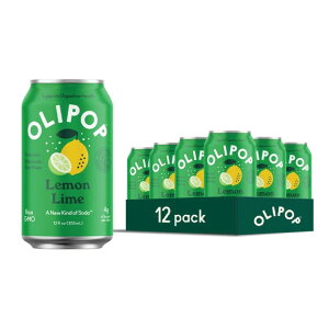 �I���|�b�v �v���o�C�I�e�B�N�X�\�[�_ ���������C�� 355ml 12�{ OLIPOP Prebiotic Soda, Lemon Lime, 12 fl oz, 12 Pack �y�����񂹏��i�z�y���킹�Ĕ��������z