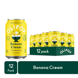 �I���|�b�v �v���o�C�I�e�B�N�X�\�[�_ �o�i�i�N���[�� 355ml 12�{ OLIPOP Prebiotic Soda, Banana Cream, 12 fl oz, 12 Pack, Refrigerated �y�����񂹏��i�z�y���킹�Ĕ��������z