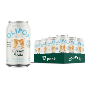 �I���|�b�v �v���o�C�I�e�B�N�X�\�[�_ �N���[���\�[�_ 355ml 12�{ OLIPOP Prebiotic Soda, Cream Soda, 12 fl oz, 12 Pack �y�����񂹏��i�z�y���킹�Ĕ��������z