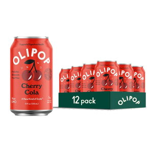 �I���|�b�v �v���o�C�I�e�B�N�X�\�[�_ �`�F���[�R�[�� 355ml 12�{ OLIPOP Prebiotic Soda, Cherry Cola, 12 fl oz, 12 Pac �y�����񂹏��i�z�y���킹�Ĕ��������z