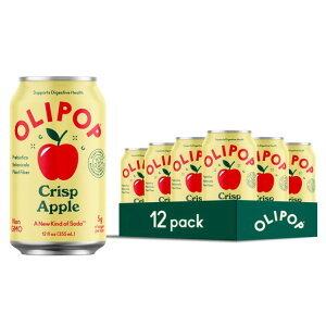 �I���|�b�v �v���o�C�I�e�B�N�X�\�[�_ �N���X�v�A�b�v�� 3554ml 12�{ OLIPOP Prebiotic Soda, Crisp Apple, 12 fl oz, 12 Pack �y�����񂹏��i�z�y�����ԋ߃N�[�|����20%OFF�z