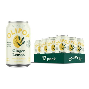 �I���|�b�v �v���o�C�I�e�B�N�X�\�[�_ �W���W���[������ 355ml 12�{ OLIPOP Prebiotic Soda, Ginger Lemon, 12 fl oz, 12 Pack, �y�����񂹏��i�z�y���킹�Ĕ��������z
