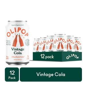 �I���|�b�v �v���o�C�I�e�B�N�X�\�[�_ ���B���e�[�W�R�[�� 355ml 12�{ OLIPOP Prebiotic Soda, Vintage Cola, 12 fl oz, 12 Pack �y�����񂹏��i�z�y���킹�Ĕ��������z