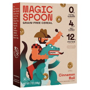 �}�W�b�N�X�v�[�� �V�i�������[�� �O���C���t���[ �V���A�� 198g Magic Spoon Cinnamon Roll Grain-Free Breakfast Cereal, 7 oz Box �y�����񂹏��i�z�y���킹�Ĕ��������z