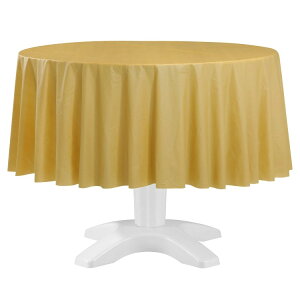 ���E���h�^ 2.13m�̋��F�v���X�`�b�N���e�[�u���J�o�[ Way To Celebrate�� Round 84 Gold Plastic Table Cover, by Way To Celebrate �y�����񂹏��i�z�y���킹�Ĕ��������z