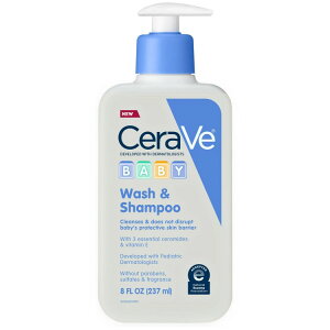 �Z�����B �x�r�[�{�f�B�E�H�b�V�����x�r�[�V�����v�[�N�����U�[ 237ml CeraVe Baby Body Wash & Baby Shampoo Cleanser for Sensitive Skin & Hair, 8 fl oz �y�����񂹏��i�z