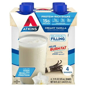 �y�|�C���gUP��3��21��-�z�A�g�L���X �v���e�C�� �V�F�C�N �N���[�~�[�o�j�� 325ml 4�{ Atkins Protein Shake, Creamy Vanilla, Keto Friendly, Gluten Free, 4 Ct �y�����񂹏��i�z