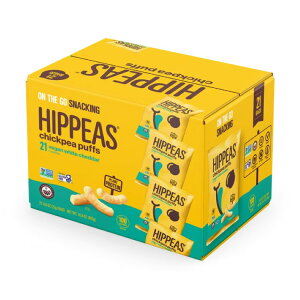 �q�b�s�[�Y �Ђ悱���p�t �z���C�g�`�F�_�[ 23g 21�ܓ� HIPPEAS Chickpea Puffs, Vegan White Cheddar, 0.8 oz Bags, 21 Ct �y�����񂹏��i�z