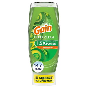 �Q�C�� EZ-�X�N�C�[�Y �H��p��� �I���W�i������ 434ml Gain EZ-Squeeze Dishwashing Liquid Dish Soap, Original Scent, 14.70 fl oz �y�����񂹏��i�z