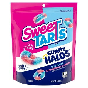 �X�E�B�[�g�^�[�c �O�~ �n���[�Y �u���[�p���` �X�g���x���[�N���[�� ��312g SweeTARTS Gummy Halos, Candy, Blue Punch and Strawberries and Cream, 11 oz Bag �y�����񂹏��i�z