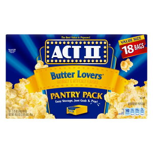 Act II �o�^�[���o�[�Y �d�q�����W�p�|�b�v�R�[�� 18���� Act II Butter Lovers Microwave Popcorn, 2.75 oz, 18-Count Bags �y�����񂹏��i�z
