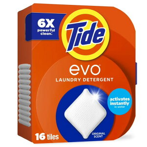 �^�C�h�G�{ �����܃^�C�� 100���Z�k 6�{���� �I���W�i���^�C�h�̍��� 16�� Tide Evo Laundry Detergent Tiles, 100% Concentrated, 6X Cleaning Power, Original Tide, 16 Ct �y�����񂹏��i�z