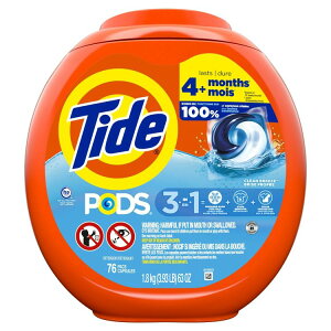 �^�C�h �|�b�Y �����܃p�b�N 3-in-1 ���͐�� �N���[���u���[�Y�̍��� 76�� Tide PODS Laundry Detergent Pacs, Powerful 3-in-1 Clean, Clean Breeze Scent, 76 Count �y�����񂹏��i�z�y���킹�Ĕ��������z