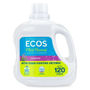 �G�R�X ��h���� �q�����p �t�̐����� ���x���_�[ 3.25L 120�� ECOS Hypoallergenic Liquid Laundry Detergent, Lavender, 120 Loads, 110 Fl Oz �y�����񂹏��i�z