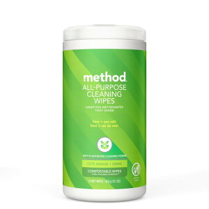 ���\�b�h ���ړI�N���[�j���O���C�v ���C��+�V�[�\���g 70������ Method All-Purpose Cleaning Wipes, Lime + Sea Salt, 70 Count �y�����񂹏��i�z