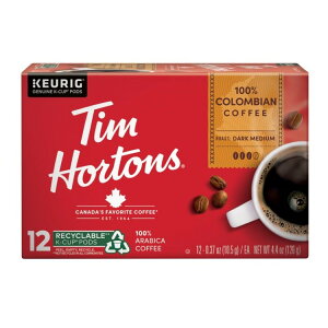 �e�B���z�[�g���Y �R�����r�A ���[���� �R�[�q�[�J�v�Z�� K�J�b�v 12���� Tim Hortons Colombian Medium-Dark Roast K-Cup Coffee Pods, Recyclable, 12 Ct �y�����񂹏��i�z