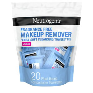 �j���[�g���W�[�i ������ ���C�N���Ƃ� �t�F�C�X���C�v �V���O���^�C�v 20������ Neutrogena Fragrance-Free Makeup Remover Face Wipe Singles, 20 Count �y�����񂹏��i�z�y���킹�Ĕ��������z