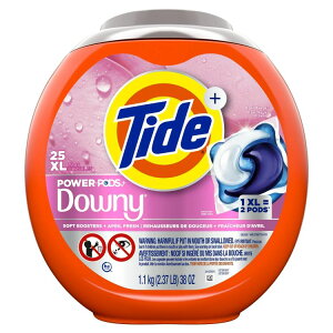 �^�C�h �p���[�|�b�Y �_�E�j�[ ����p��܃p�b�N �G�C�v�����t���b�V���̍��� 25���� Tide Power PODS Laundry Detergent Pacs, April Fresh Scent, 25 Count �y�����񂹏��i�z