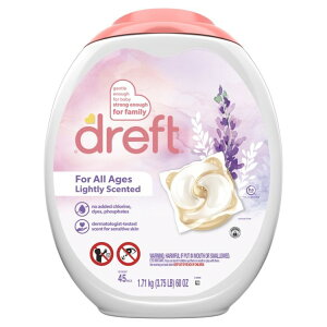 �h���t�g �x�r�[�����h���[��܃p�b�N ���x���_�[�̍��� �q�����p 45���� Dreft Baby Laundry Detergent XL Pacs, Sensitive Skin, Lightly Scented Lavender, 45 Count �y�����񂹏��i�z