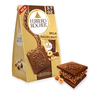 �t�F���� ���V�F �v���~�A�� �~���N �w�[�[���i�b�c �`���R���[�g �X�N�G�A 104g Ferrero Rocher Premium Milk Hazelnut chocolate squares 3.7 oz �y�����񂹏��i�z