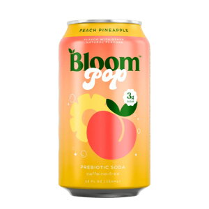 �u���[���|�b�v �v���o�C�I�e�B�b�N �\�[�_ �s�[�`�p�C�i�b�v�� 355mL �� Bloom Pop Prebiotic Soda, Peach Pineapple, 12 fl oz, Can �y�����񂹏��i�z