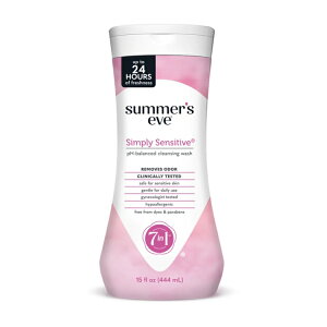 �T�}�[�Y�C�u �t�F�~�j���E�H�b�V�� �V���v���[�Z���V�e�B�u pH�o�����X 470ml Summer�fs Eve Simply Sensitive Daily Feminine Wash, Removes Odor, pH Balanced, 15 fl oz �y�����񂹏��i�z