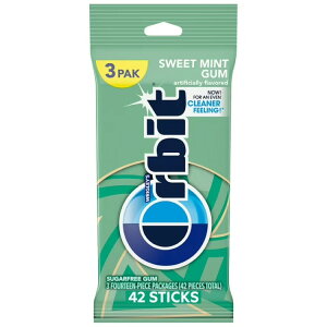 �I�[�r�b�g �V���K�[�t���[�K�� �X�C�[�g�~���g 14��×3�p�b�N Orbit Sweet Mint Sugar Free Chewing Gum Travel Essentials - 3 Ct Pack �y�����񂹏��i�z