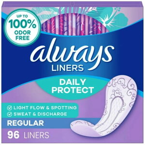 �I�[���E�F�C�Y �f�C���[�v���e�N�g �p���e�B���C�i�[ ���M�����[ ������ 96�� Always Daily Protect Panty Liners, Regular Length, Unscented, 96 Count �y�����񂹏��i�z