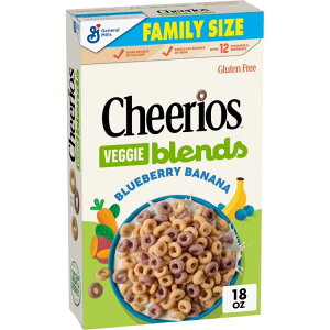 �`�F���I�X �x�W�u�����h �V���A�� �u���[�x���[�o�i�i 510g Cheerios Veggie Blends Breakfast Cereal, Blueberry Banana, Family Size, 18 oz �y�����񂹏��i�z