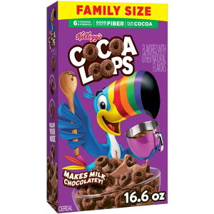 �P���b�O �R�R�A���[�v ���H�V���A�� �t�@�~���[�T�C�Y 470g Kellogg's Cocoa Loops Breakfast Cereal Family Size, 16.6oz Box �y�����񂹏��i�z
