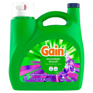 �Q�C�� �t�̐����� �I�h�[���f�B�t�F���X ���[�����C�g�u���[�Y�̍��� 5.23L 134�� Gain Laundry Detergent Liquid, Now with Odor Defense, Moonlight Breeze, 177 fl oz, 134 Loads �y�����񂹏��i�z