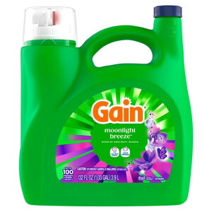 �Q�C�� �t�̐����� �I�h�[���f�B�t�F���X ���[�����C�g�u���[�Y�̍��� 3.90L 100�� Gain Laundry Detergent Liquid, Now with Odor Defense, Moonlight Breeze, 132 fl oz, 100 Loads �y�����񂹏��i�z