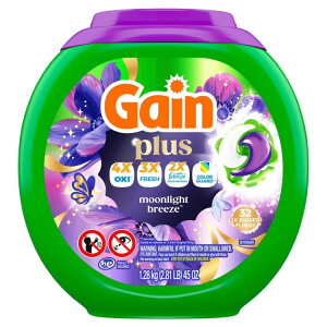 �Q�C�� �v���X �t�����O�X �����܃p�b�N ���[�����C�g�u���[�Y 32���� Gain Plus Flings Laundry Detergent Liquid Washing Pacs, Moonlight Breeze Scent, 32 Count �y�����񂹏��i�z