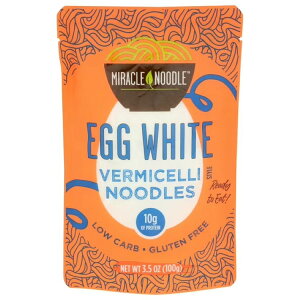 �~���N���k�[�h�� �G�b�O�z���C�g �G���W�F���w�A �o�[�~�Z�� 100g Miracle Noodle Egg White Angel Hair Vermicelli Pasta, 3.5 Oz, Ready to Eat Egg White Noodles �y�����񂹏��i�z