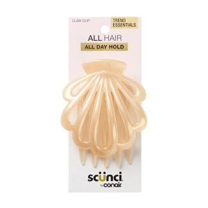 �X�N���`�o�C�R���G�A�[ �V�F���N���[�N���b�v �V�����p�� Scunci by Conair Shell Claw Clip, Champagne �y�����񂹏��i�z