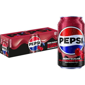 �y�v�V �[���V���K�[�\�[�_ ���C���h�`�F���[���N���[�� 355ml 12�ʓ��� Pepsi Zero Sugar Soda Wild Cherry & Cream 12 fl oz, 12 Count Cans �y�����񂹏��i�z