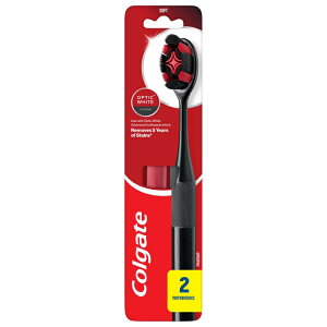 �R���Q�[�g �I�v�e�B�b�N�z���C�g �`���R�[���\�t�g���u���V ��l�p 2�{ Colgate Optic White Charcoal Soft Toothbrush for Adults, 2 Pack �y�����񂹏��i�z